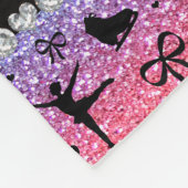 名前をカスタムするの明るい虹のグリッターのフィギュアスケート フリースブランケット (角)