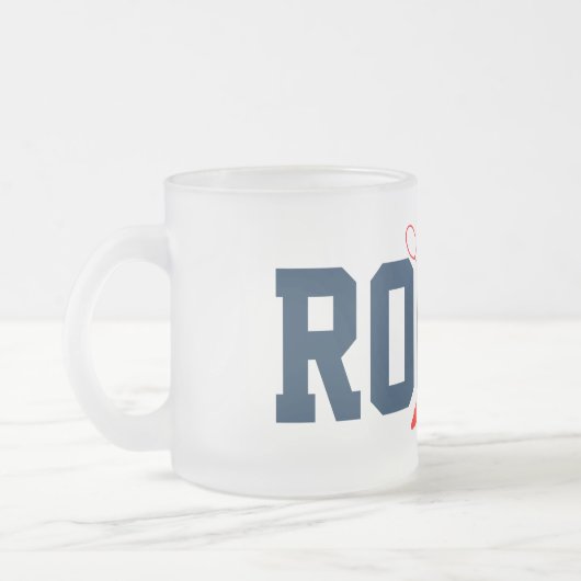 名前をカスタムするの曇らされたガラスのテニス選手のマグのギフト フロストグラスマグカップ (左)