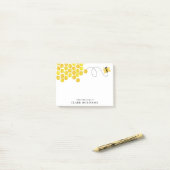 名前をカスタムするの机から水色の蜂はちみつ ポストイット (デスク上)