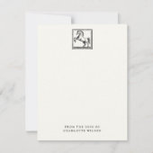 名前をカスタムするの机から馬 ノートカード (正面)