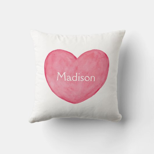 名前をカスタムするの枕パーソナライズなクッションのハートの芸術 クッション (裏面)