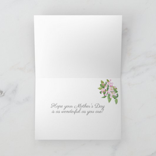 名前をカスタムするの母の日とリンゴの花のカード シーズンカード (内部)