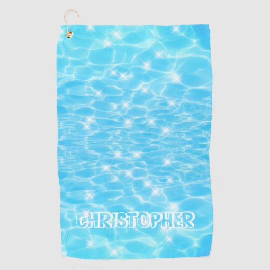 名前をカスタムするの水さざ波質感 カッコいい ゴルフタオル (正面)