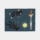 名前をカスタムするの漫画の忍者 フリースブランケット (正面(横))