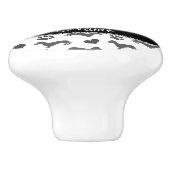 名前をカスタムするの灰色のダックスフントのハートの足 セラミックノブ (側面)