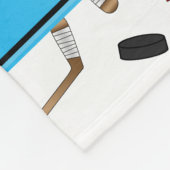 名前をカスタムするの白いアイスホッケー用スティックのパックの網 フリースブランケット (角)