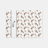 名前をカスタムするの白いウェールズのスプリンガースパニエル犬 フリースブランケット (正面(横))