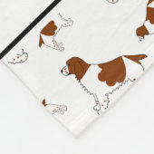 名前をカスタムするの白いウェールズのスプリンガースパニエル犬 フリースブランケット (角)