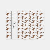 名前をカスタムするの白いドイツshorthairedポインター犬 フリースブランケット (正面(横))