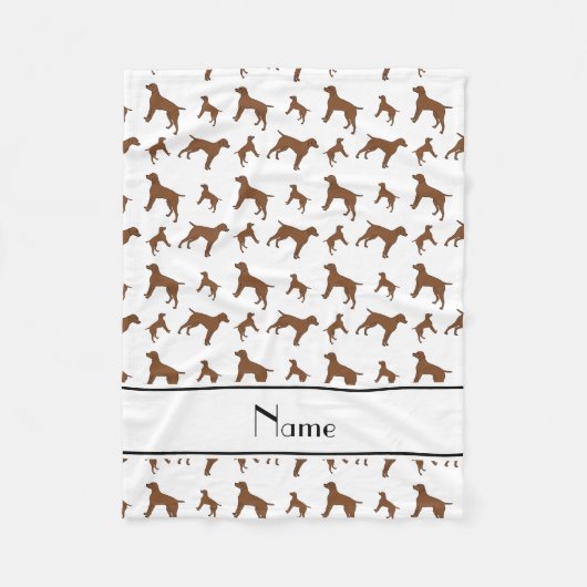 名前をカスタムするの白いドイツshorthairedポインター犬 フリースブランケット (正面)