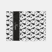 名前をカスタムするの白いローラーのダービーの星 フリースブランケット (正面(横))