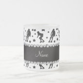 名前をカスタムするの白いローラーのダービーの星 フロストグラスマグカップ (中央)