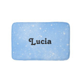 名前をカスタムするの白い星オンブルー バスマット (正面)