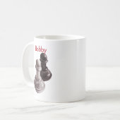 名前をカスタムするの白黒チェスの担保 コーヒーマグカップ (正面左)
