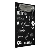 名前をカスタムするの白黒小型クリップボード ミニクリップボード (アングル)