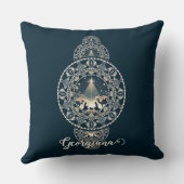 名前をカスタムするの神聖な星の疑問に思装飾曼荼羅 クッション (裏面)