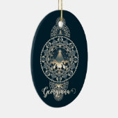 名前をカスタムするの神聖な星の疑問に思装飾曼荼羅 セラミックオーナメント (右)