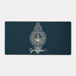 名前をカスタムするの神聖な星の疑問に思装飾曼荼羅 デスクマット