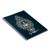 名前をカスタムするの神聖な星の疑問に思装飾曼荼羅 ノートブック (右側)