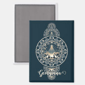 名前をカスタムするの神聖な星の疑問に思装飾曼荼羅 マグネット (正面/裏面)