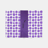 名前をカスタムするの紫色のバレーボールパターン フリースブランケット (正面(横))