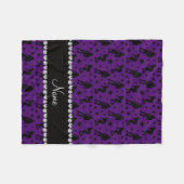 名前をカスタムするの紫色のローラーのダービーの星 フリースブランケット (正面(横))