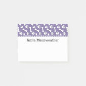 名前をカスタムするの紫色の犬用の骨および足V03 ポストイット (正面)