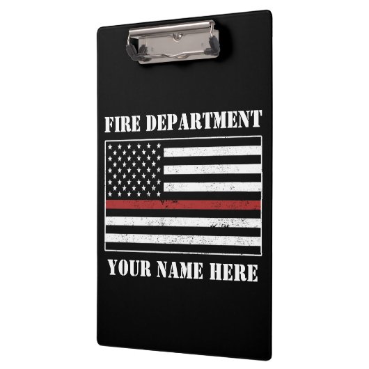 名前をカスタムするの細い赤線誇りを持った旗消防士 クリップボード (左)