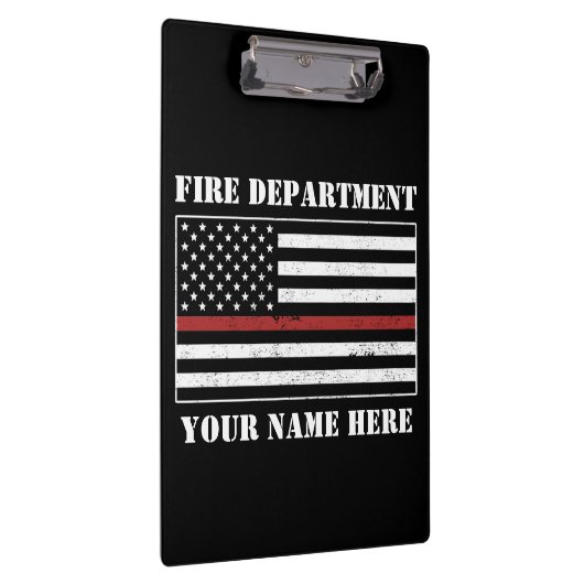 名前をカスタムするの細い赤線誇りを持った旗消防士 クリップボード (右)