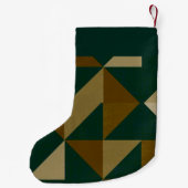 名前をカスタムするの緑と茶色の形 スモールクリスマスストッキング (裏面)