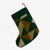 名前をカスタムするの緑と茶色の形 スモールクリスマスストッキング (裏面 (吊り時))