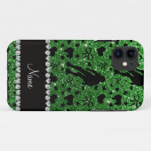 名前をカスタムするの緑のグリッターのローラーダービー Case-Mate iPhoneケース (裏面(横))