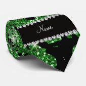 名前をカスタムするの緑のグリッターの社交ダンス ネクタイ (ロール)