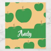 名前をカスタムするの緑のリンゴをオレンジ ワインラベル (シングルラベル)