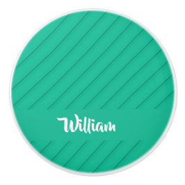 名前をカスタムするの緑の斜めのプラスチックテクスチャ セラミックノブ