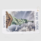 名前をカスタムするの自由のゴルフタオル ゴルフタオル (横)