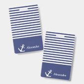 名前をカスタムするの航海のないかりのバッジ バッジ (正面＆裏面)