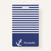 名前をカスタムするの航海のないかりのバッジ バッジ (裏面)