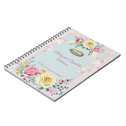 名前をカスタムするの花の引用文 ノートブック (左側)