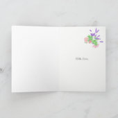 名前をカスタムするの花柄は週末の間感謝していしています サンキューカード (内部)