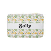 名前をカスタムするの花葉と白 バスマット (正面)