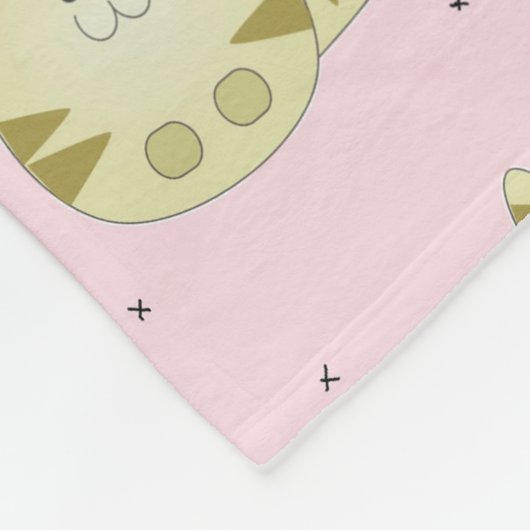 名前をカスタムするの茶色い猫の模様 フリースブランケット (角)