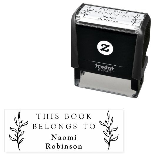 名前をカスタムするの葉図書室から手で描いた セルフインキングスタンプ (インサイチュ)