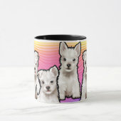 名前をカスタムするの虹と子犬のマグ。コーヒーマグ マグカップ (中央)