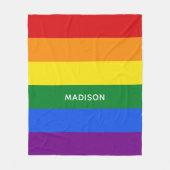 名前をカスタムするの虹の旗のフリースブランケット フリースブランケット (正面)