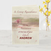 名前をカスタムするの記念記念日の損失のおじさん カード (黄色い花)