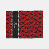 名前をカスタムするの赤いローラーのダービーの星 フリースブランケット (正面(横))