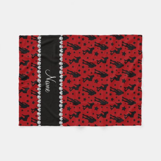 名前をカスタムするの赤いローラーのダービーの星 フリースブランケット (正面(横))