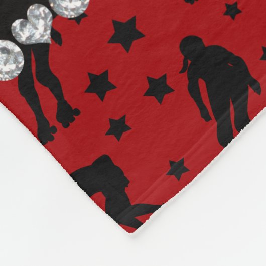 名前をカスタムするの赤いローラーのダービーの星 フリースブランケット (角)