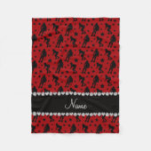 名前をカスタムするの赤いローラーのダービーの星 フリースブランケット (正面)